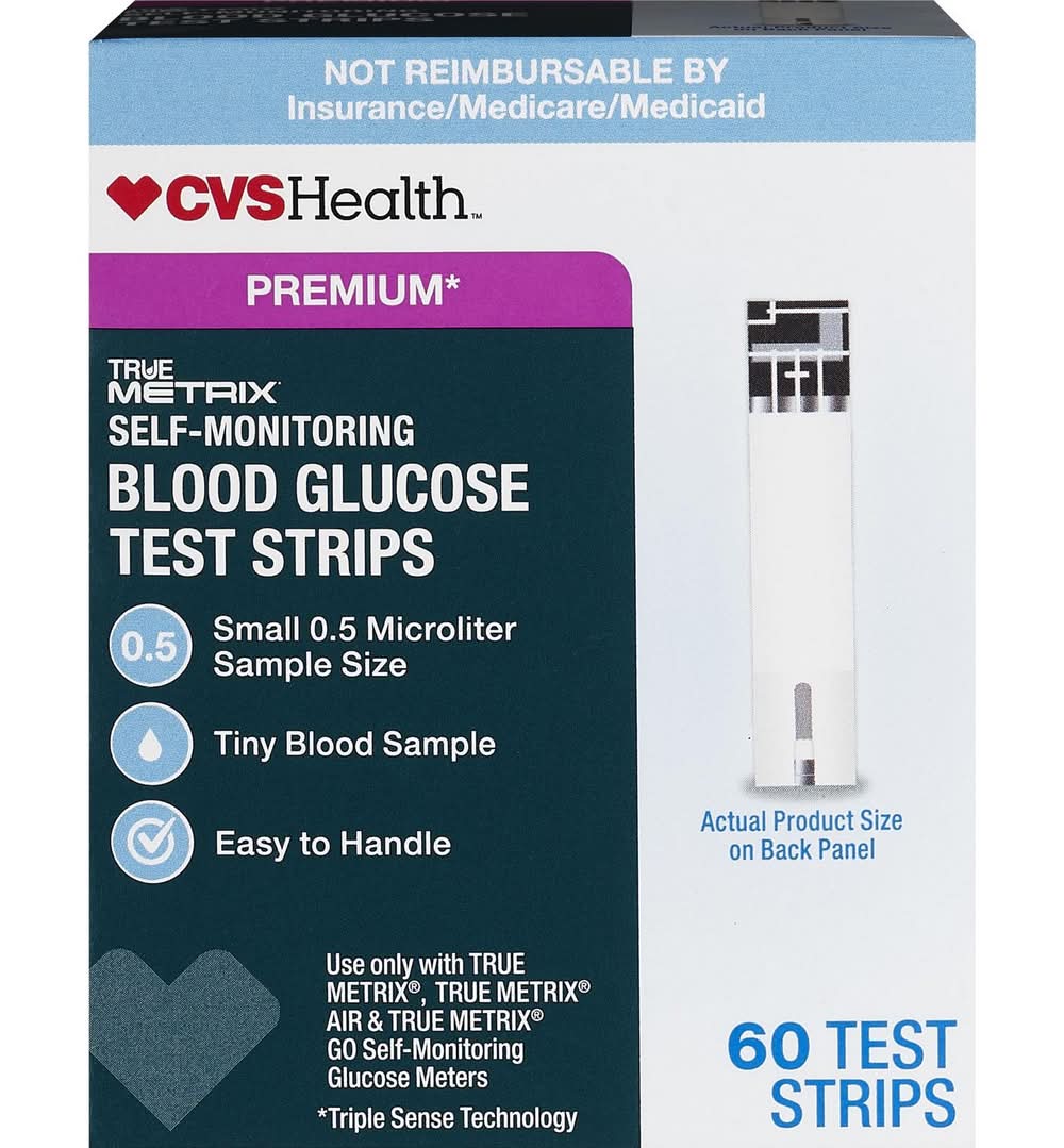 CVS Health True Metrix Blood Glucose Test Strips (60 ct)