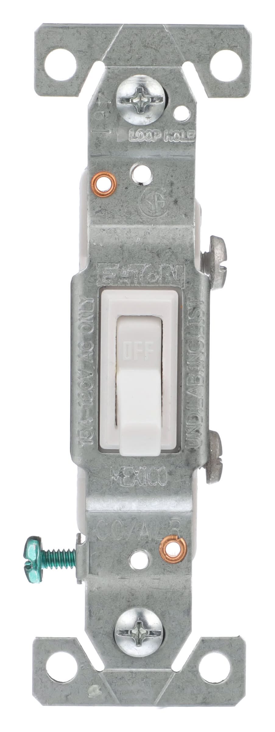 Eaton 15-amp Single-pole Toggle Light Switch , White
