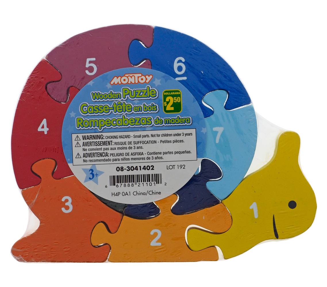 Montoy Wooden Animal Number Puzzle Toy 3+ Up, Assorted