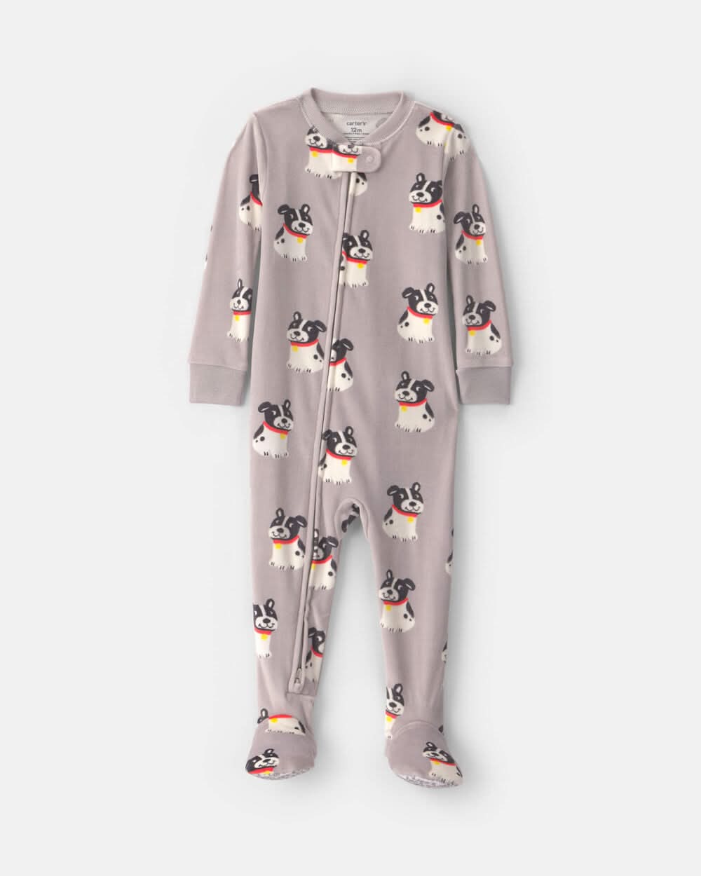 Toddler Boy 1-Piece Dog DreamPlush Snug Fit Footed Pajama - Grey - 3T