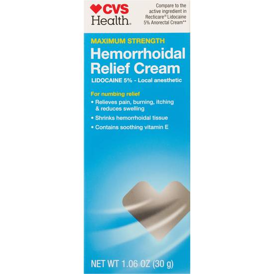 CVS Health Maxiumum Strength Hemorrhoidal Relief Cream, 1.06 OZ