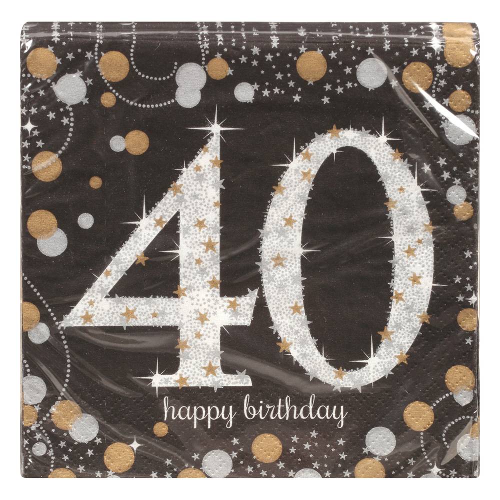 Amscan 2 Ply Sparkling Celebration 40 Beverage Napkins (16 ct)