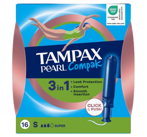 Tampax Pearl Compak Super Tampons With Applicator (16 pack)