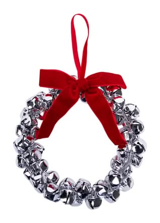 Christmas Bell Wreath Décor Silver