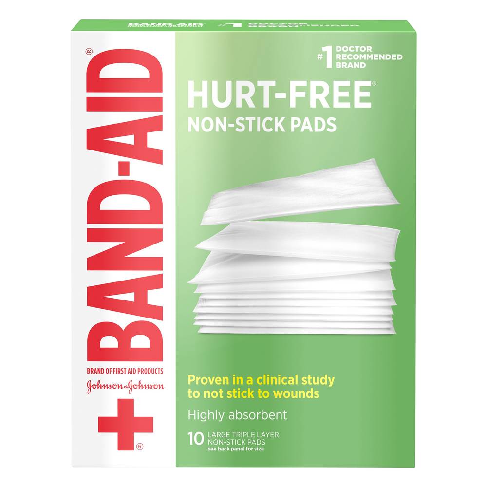 Band-Aid Hurt-Free Large Triple Layer Non-Stick Pads (10 ct)