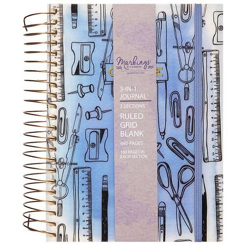 CR Gibson 3-In-1 Journal 8 Inches X 7 Inches Assortment - 1.0 ea