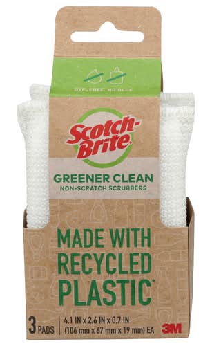 Scotch Brite Greener Cleaner Non-Scratch Natural Sponges 3 Pack