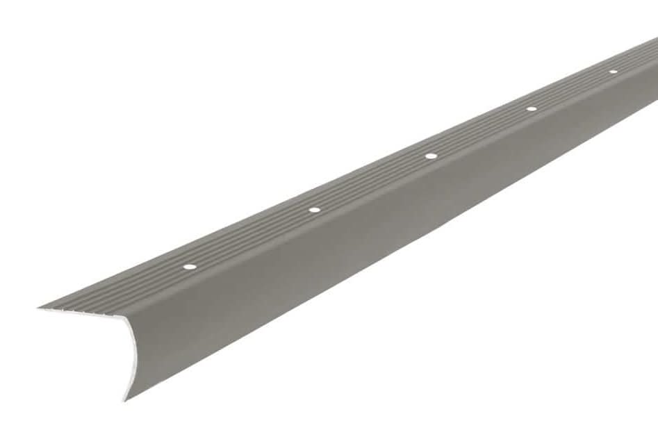 M-D 1-1/8 In. X 72 In. Brushed Pewter Aluminum Stair Nosing W/ Screw Nails