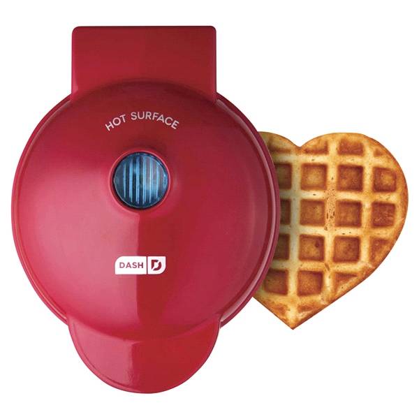 Dash Heart Mini Waffle Maker Red