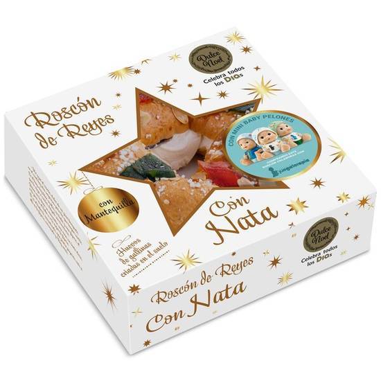 Roscón de Reyes Premium con Nata Dulce Noel Día en Caja (875 g)