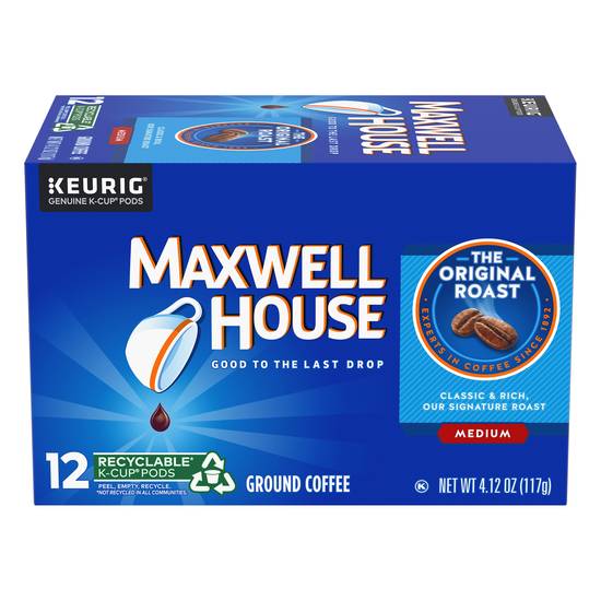 Maxwell House Medium Ground Roast Coffee Pods (12 ct, 4.12 oz) (original)