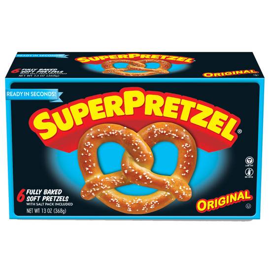 SuperPretzel Frozen Original Fully Baked Soft Pretzels 6ct 13oz