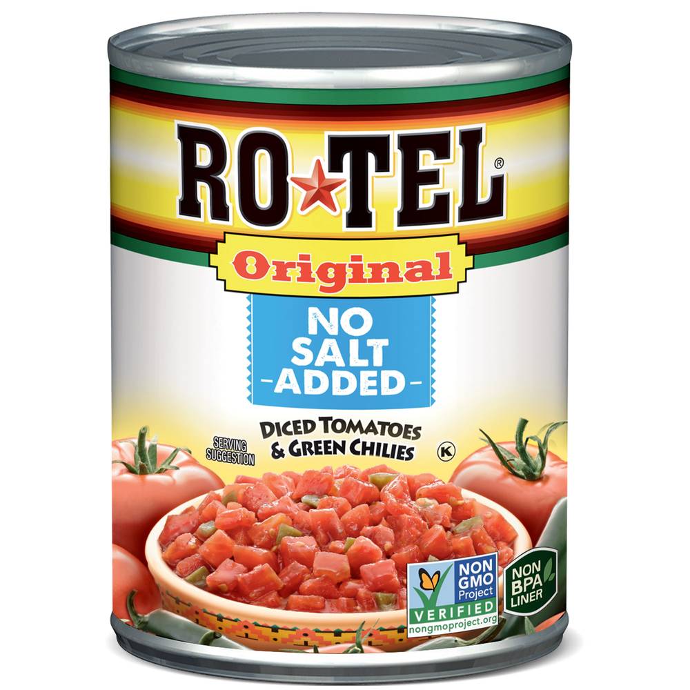 Ro-Tel Original No Salt Added Diced Tomatoes & Green Chilies (10 oz)