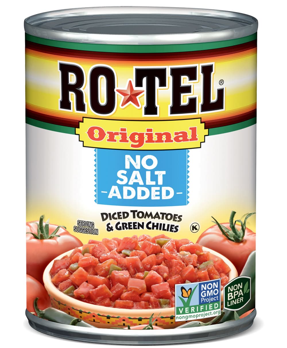 Ro-Tel Original No Salt Added Diced Tomatoes & Green Chilies (10 oz)