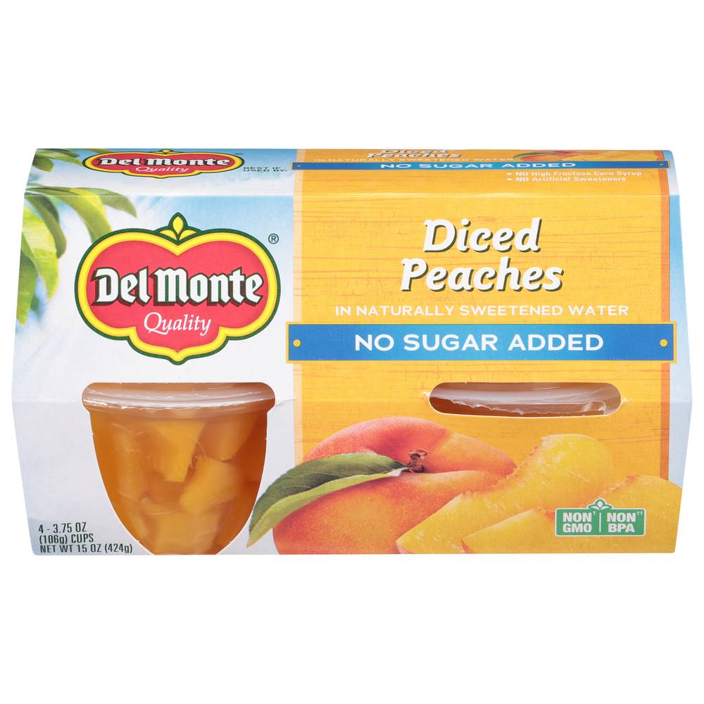 Del Monte No Sugar Diced Peaches Cups