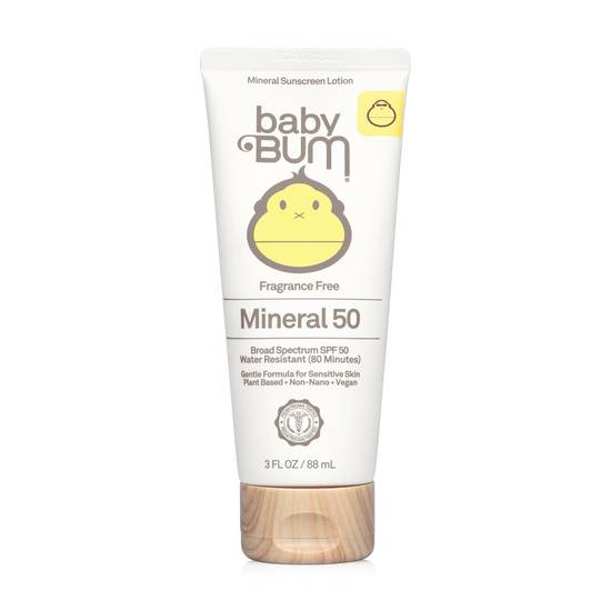 Baby Bum SPF 50 Mineral Sunscreen Lotion, 3 OZ