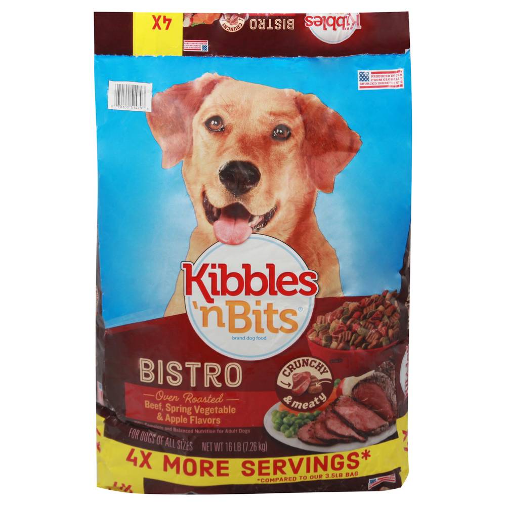 Kibbles 'n Bits Bistro Oven Roasted Dog Food, Beef, Spring Vegetable & Apple (16 lbs)