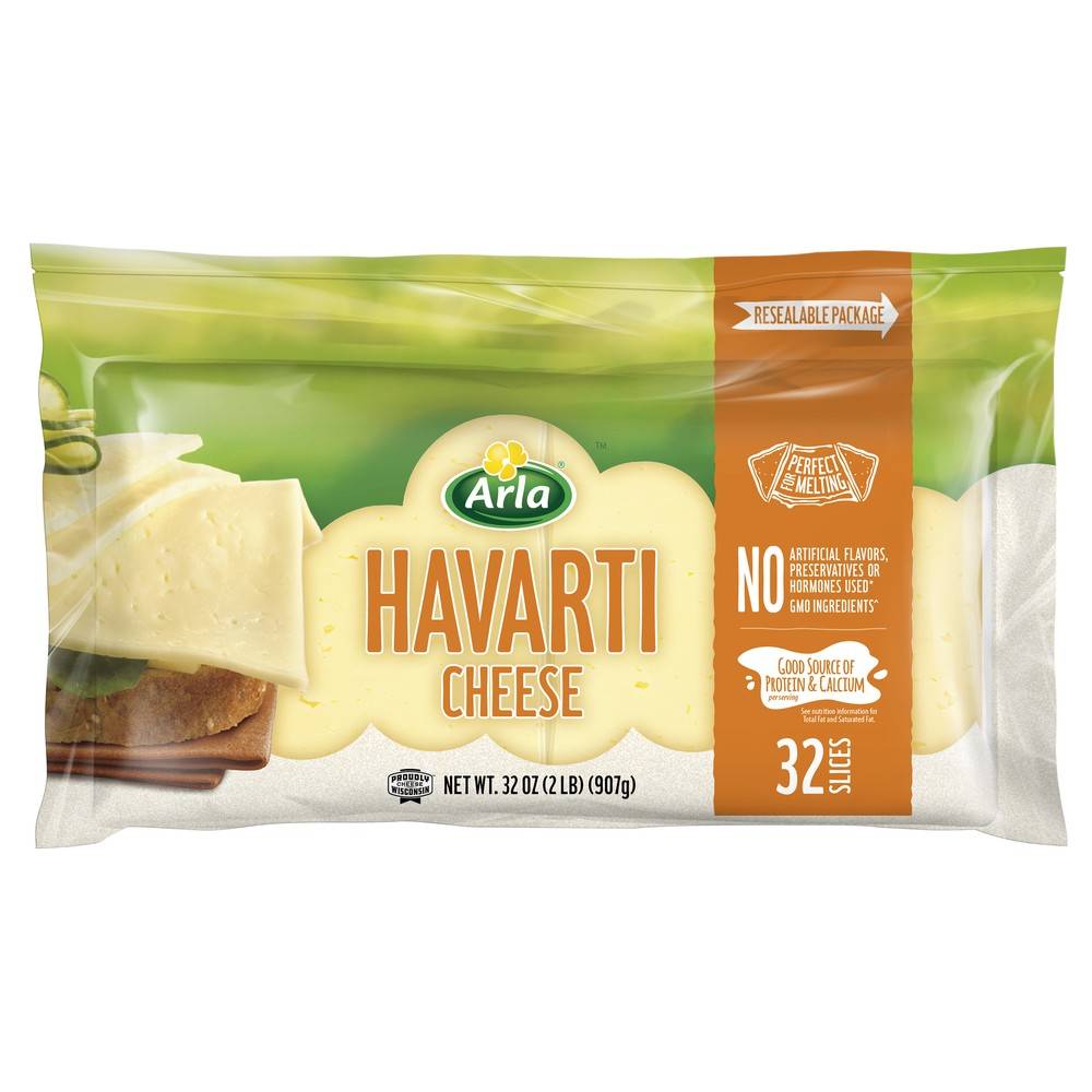 Arla Sliced Havarti Cheese (2 lbs, 32 ct)