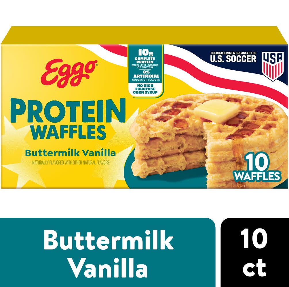 Eggo Protein Waffles, Buttermilk Vanilla (12.3 oz, 10 ct)