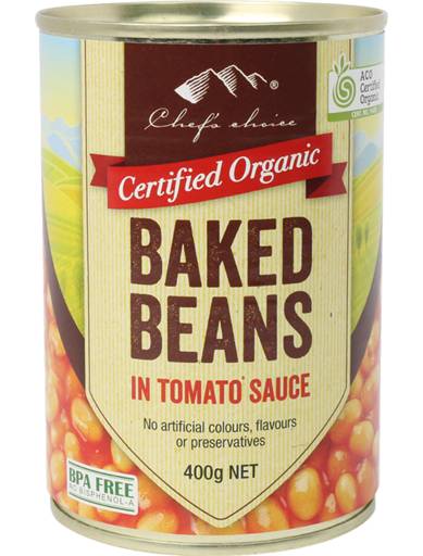 Chef's Choice Organic Baked Beans in Tomato Sauce (400g)