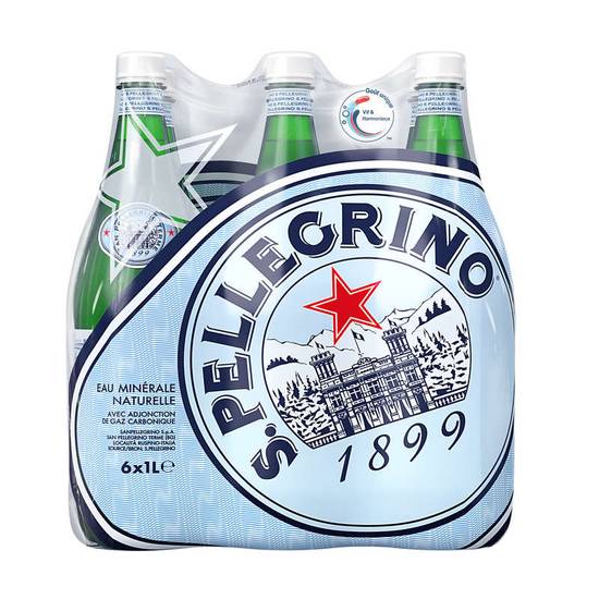 San Pellegrino eau minérale naturelle gazeuse 1 L