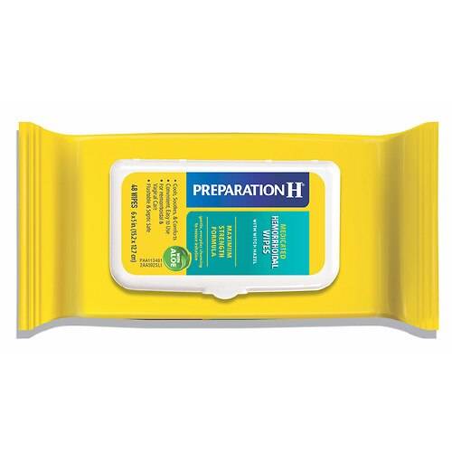 Preparation H Medicated Hemorrhoidal Wipes, Maximum Strength with Witch Hazel - 48.0 ea