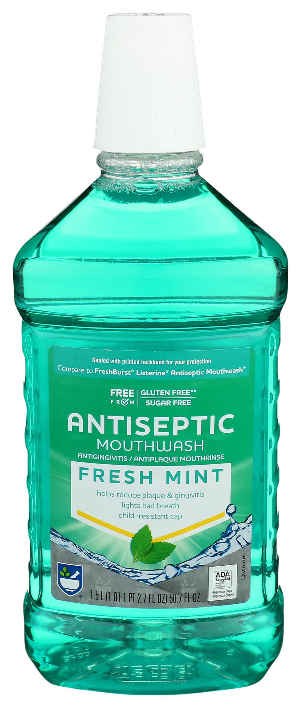 Rite Aid Antiseptic Mouthwash Fresh Mint - 1.5 lt