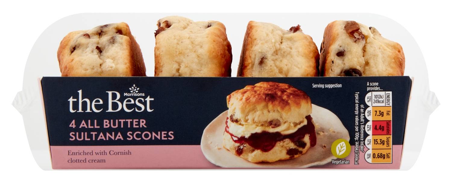 Morrisons The Best Sultana Scones 4Pk