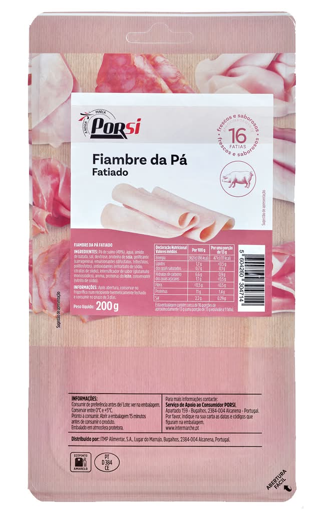 PorSi  - Fiambre da pÃ¡ fatiado, 200g