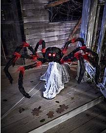 21 Inch LED Red and Black Jumping Spider Animatronic