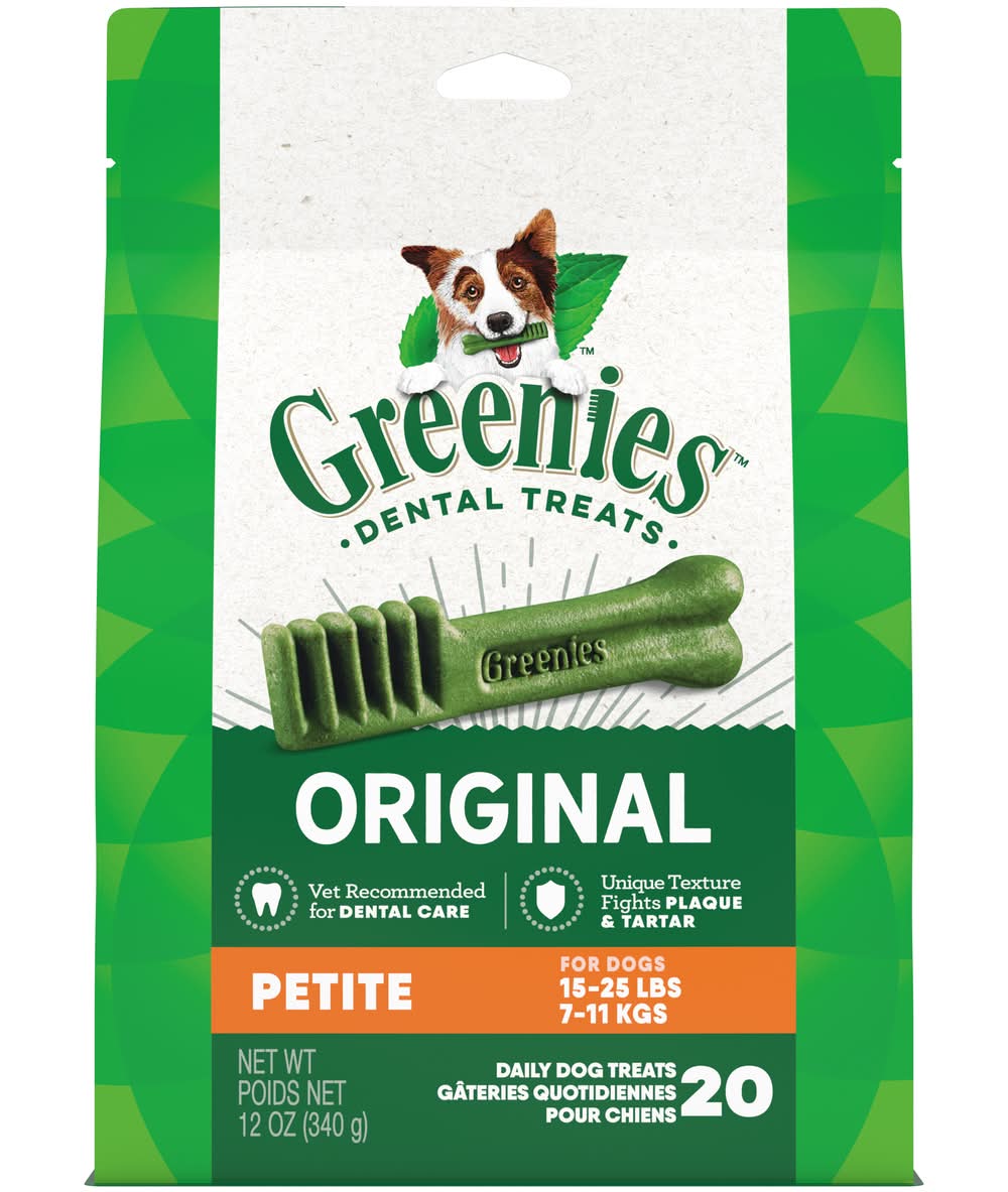Greenies Original Natural Dental Dog Treats, Petite (12 oz, 20 ct)