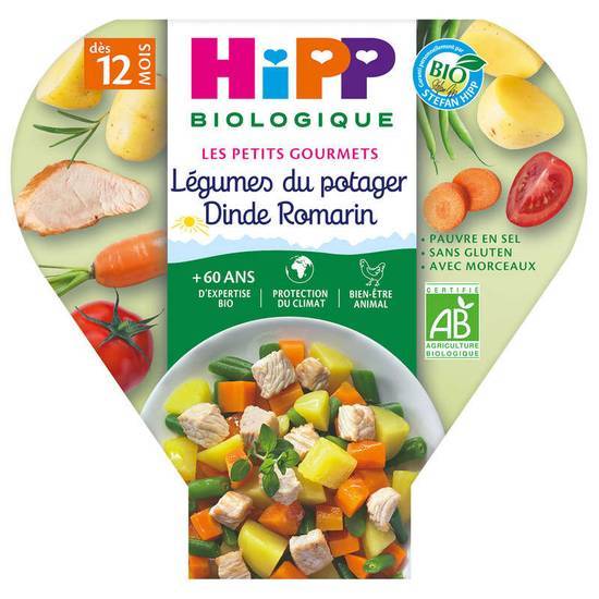 Hipp Légumes du potager dinde romarin - Dès 12 mois - Biologique 230g