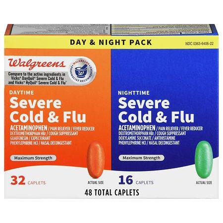 Walgreens Severe Cold & Flu Day & Night Combo Caplets