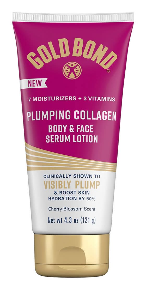 Gold Bond Plumping Collagen Body & Face Serum Lotion, Cherry Blossom (4.3 oz)