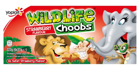 Wildlife Safari Strawberry, Choobs Yogurt (6 x 37g)