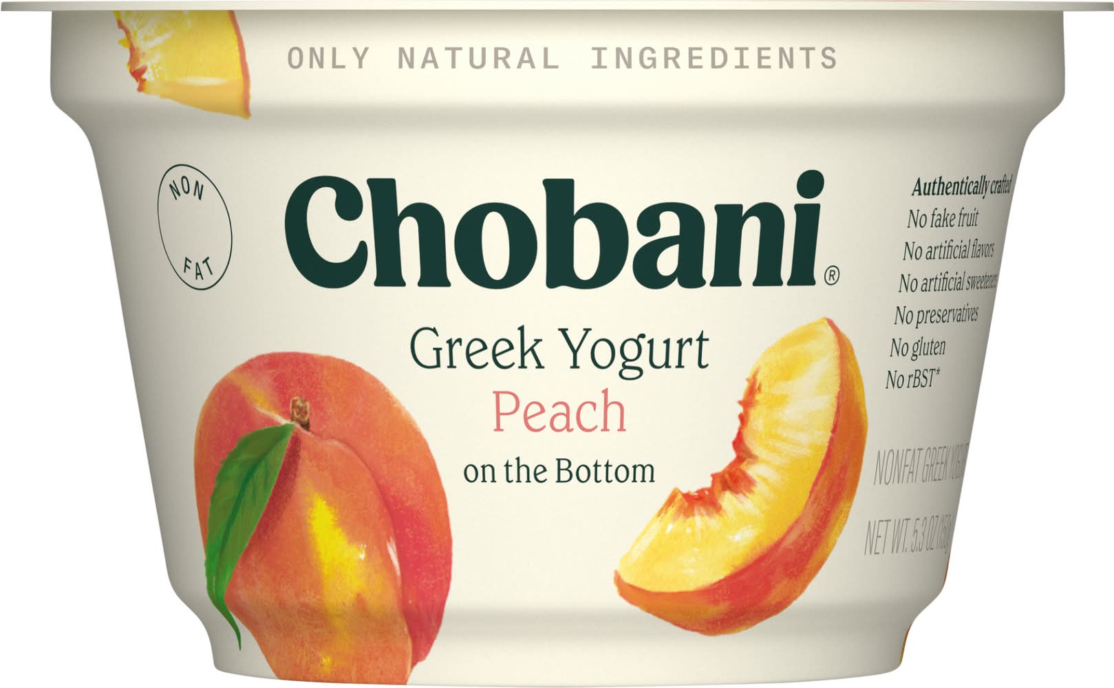 Chobani Peach on the Bottom Greek Yogurt (5.3 oz)