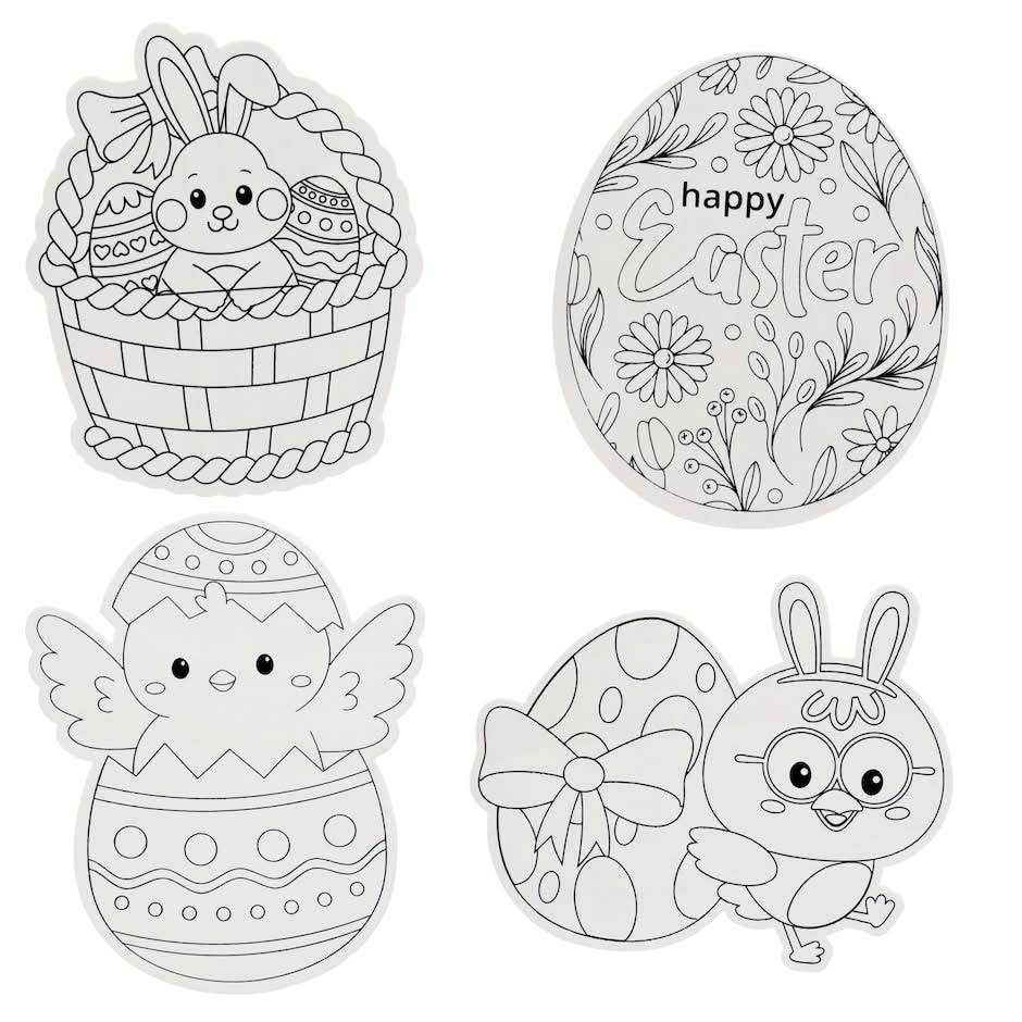 Seasonal Collection Color Your Own Decor, Assorted Designs, 7-pc Pack.