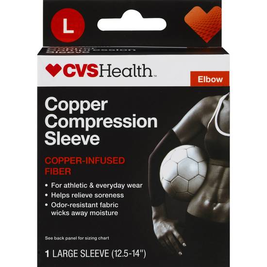 CVS Health Copper Elbow Compression Sleeve, Large