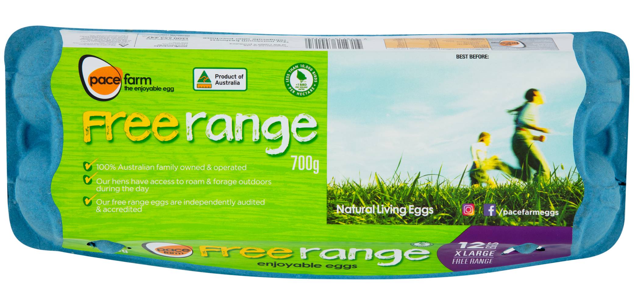 Pace Farm Free Range Eggs, XL (700g, 12 pack)
