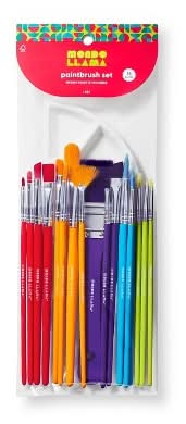 Mondo Llama Nylon Watercolor Paintbrush Palette Set, Assorted (18 ct)
