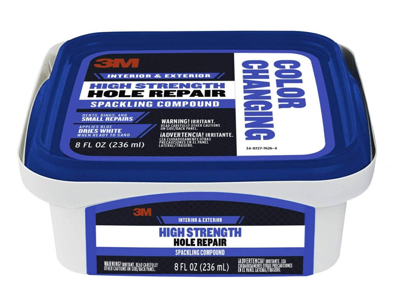 3M Blue-to-White 8-oz Color-changing, Heavy Duty, Waterproof Interior/Exterior Blue Spackling | CC-8-DT