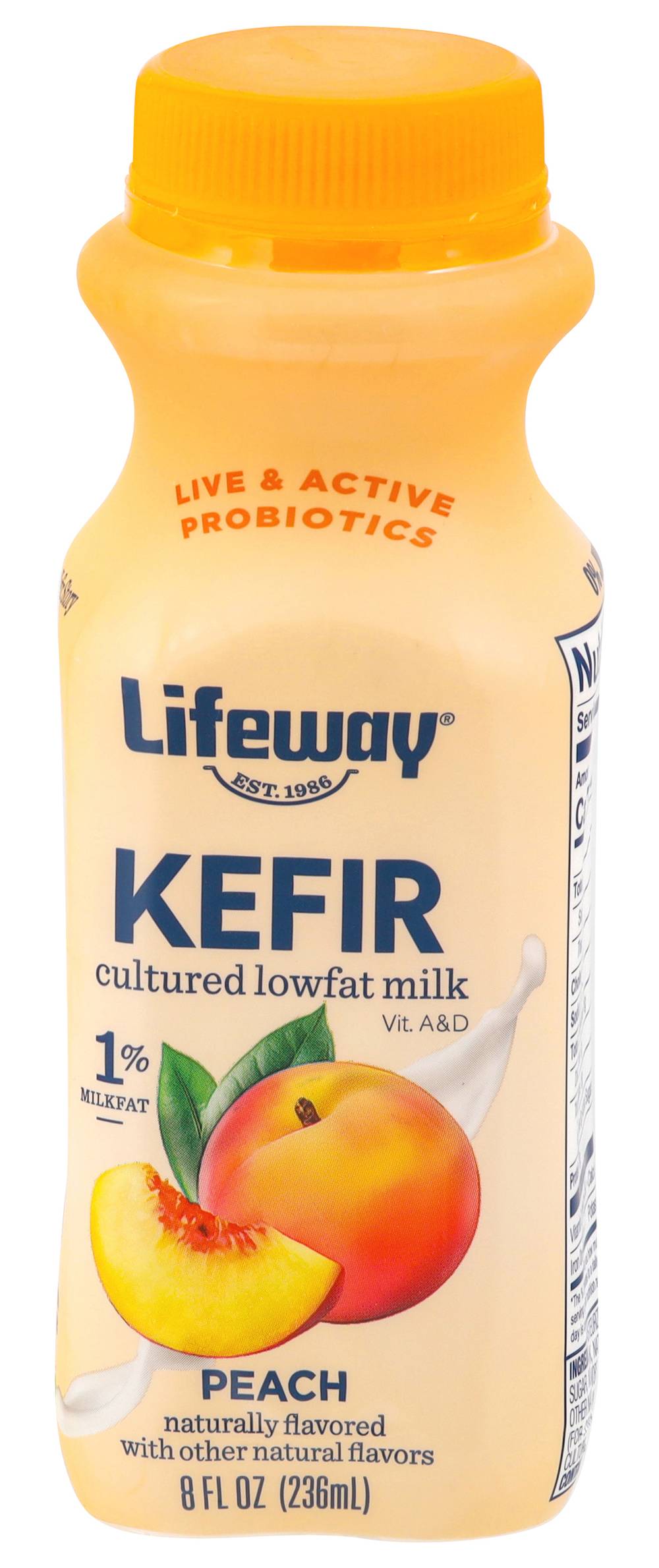 Lifeway Peach Kefir Cultured Low Fat Milk (8.4 oz)