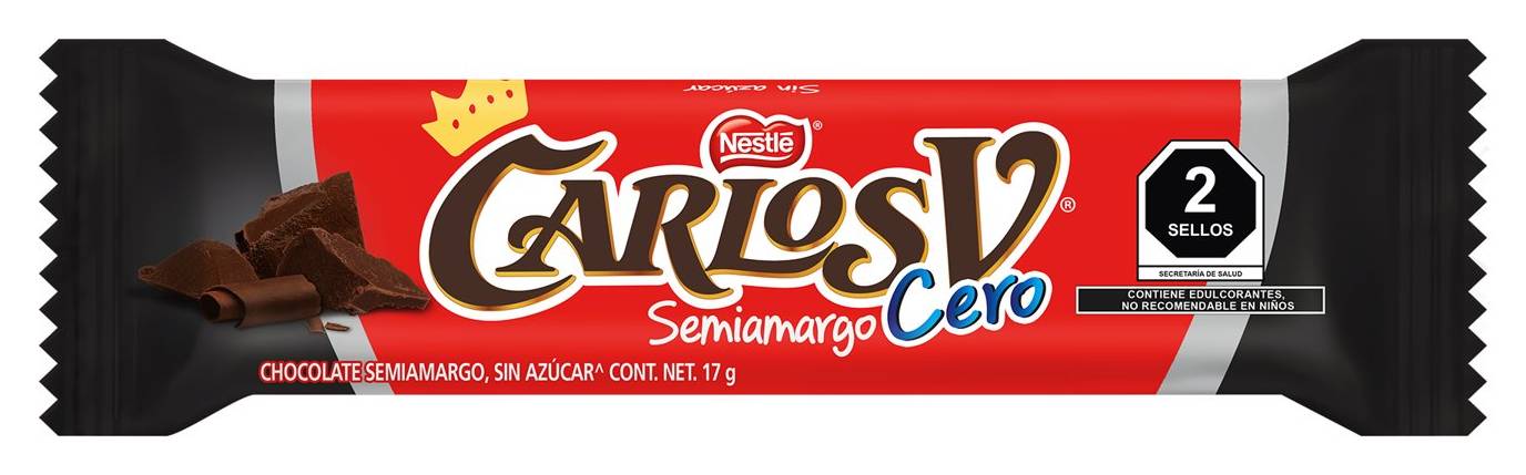 Carlos V · Cero chocolate semiamargo sin azúcar (17 g)