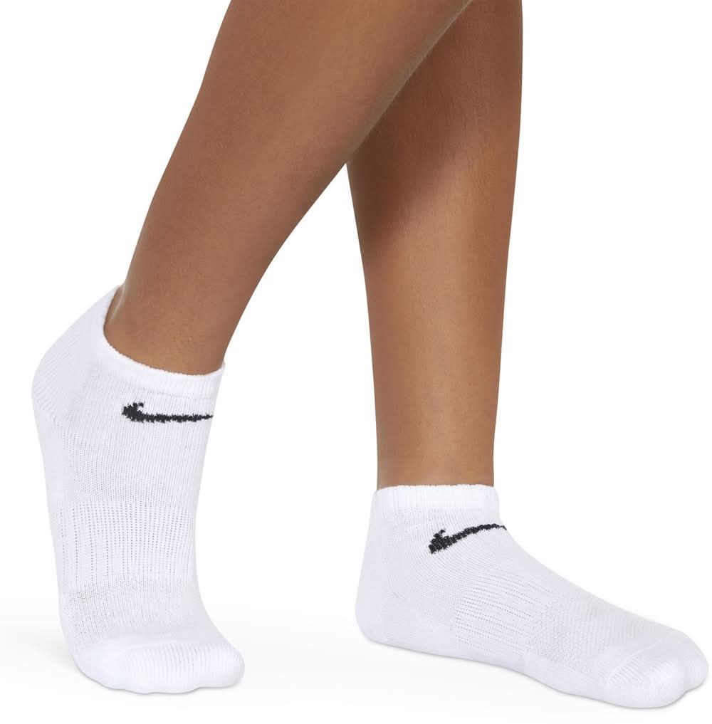 Nike Youth Basic No Show Socks – 6 pack (White, 5-7)