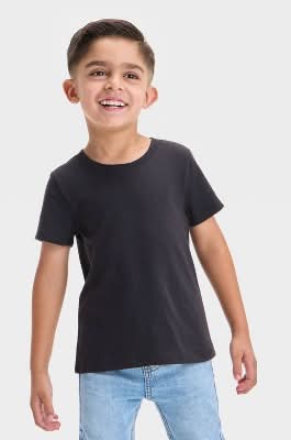 Cat & Jack Boy's Short Sleeve Solid T Shirt, 4T, Black