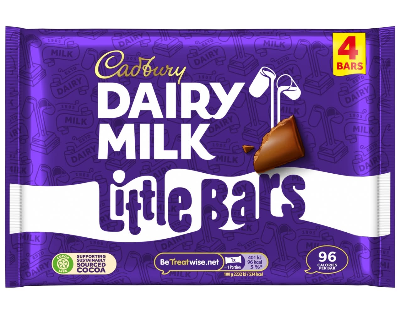 Cadbury Dairy Milk Little Bar 4 Pack 72G