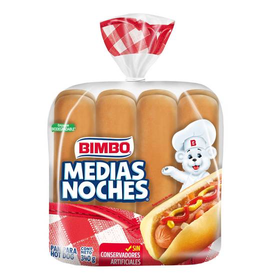 Bimbo pan para hot dog medias noches (8 un)
