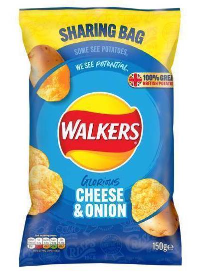 Walkers Cheese & Onion Sharing Crisps (150g)