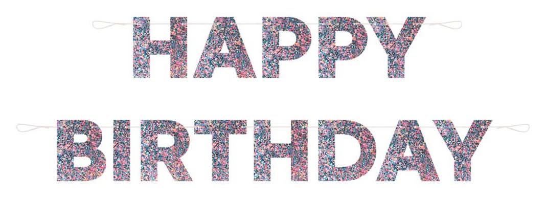 321 Party! Glitter 'Happy Birthday' Banner 10 Ft