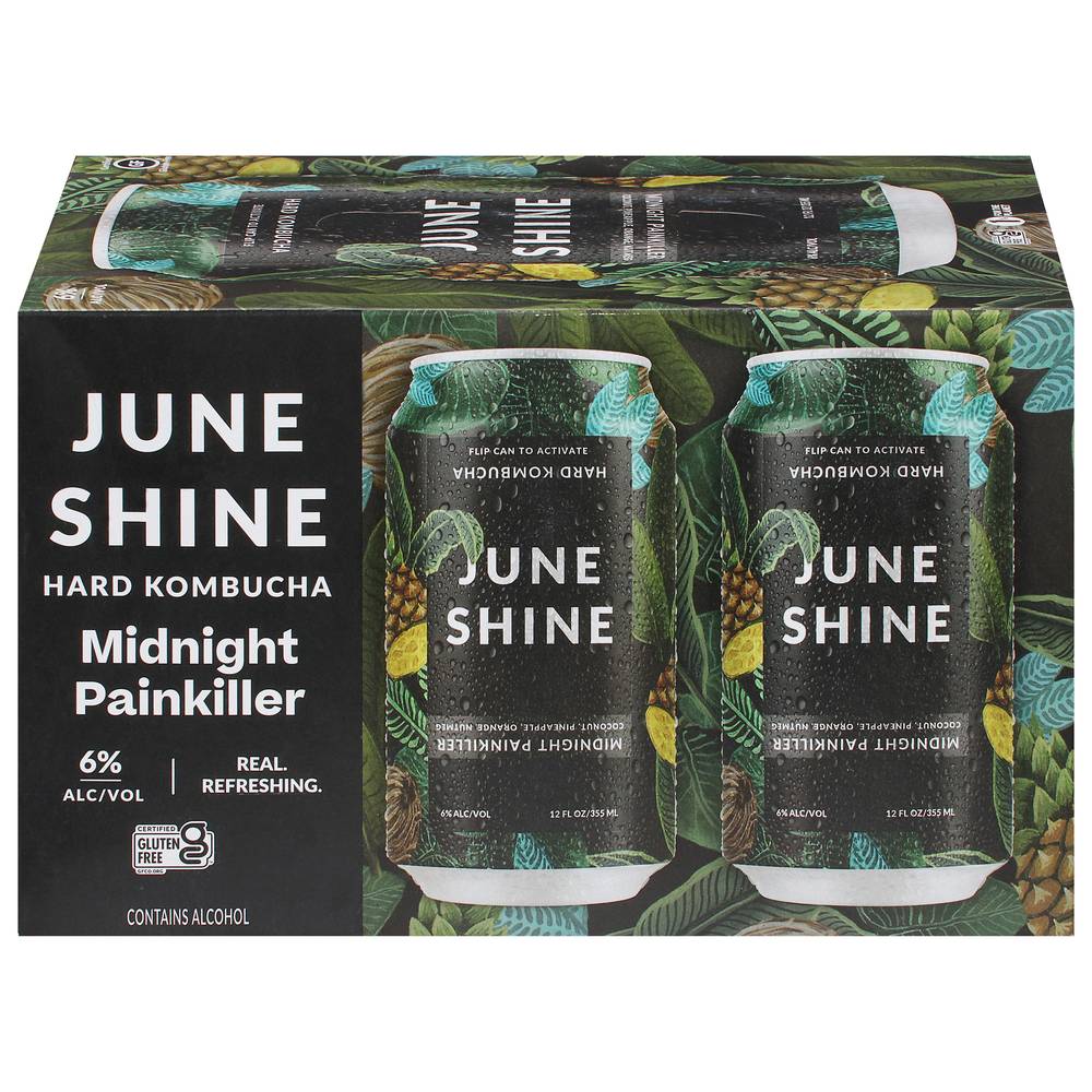 June Shine Hard Kombucha Midnight Painkiller (6 x 12 fl oz)